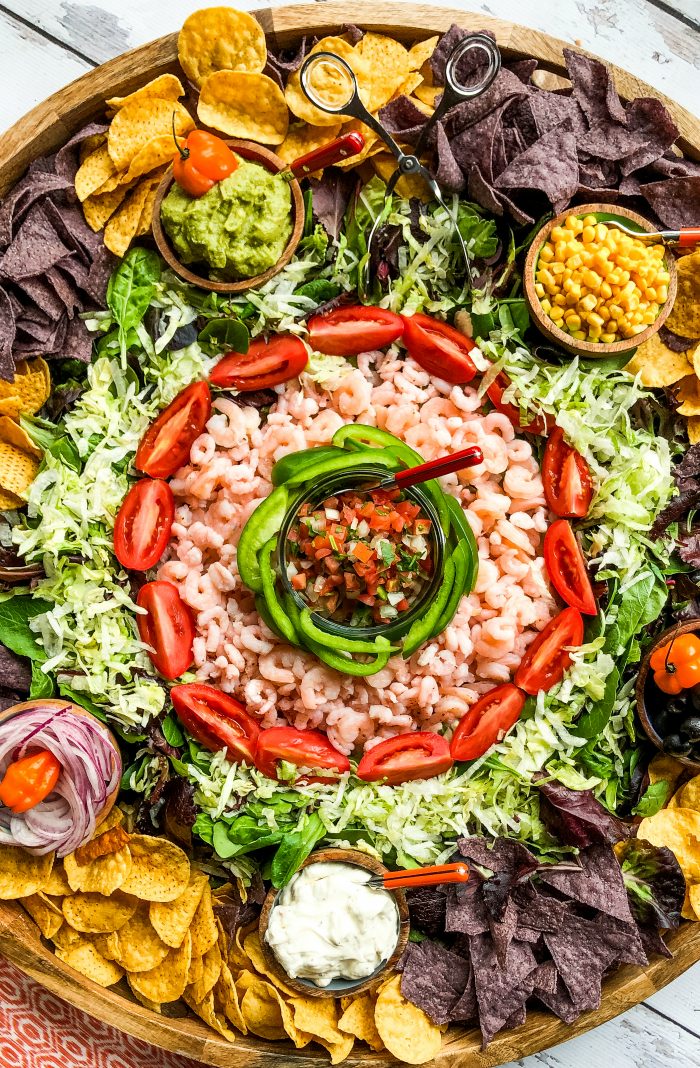 Mexican Shrimp Salad Board - Reluctant Entertainer