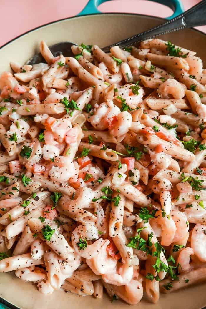 homemade Alfredo Shrimp Penne