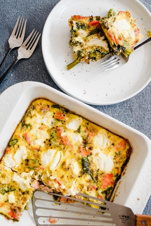 Salmon Asparagus Dill Casserole - Reluctant Entertainer