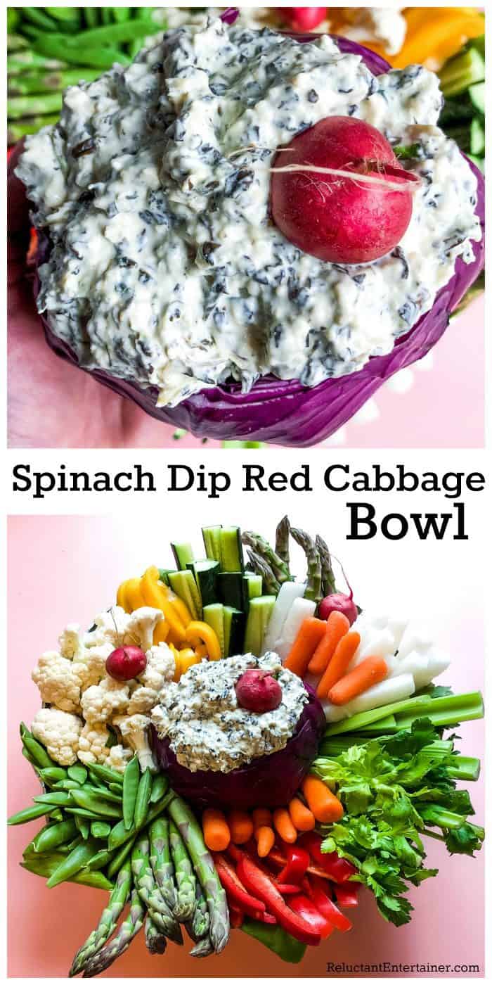 Spinach Dip Red Cabbage Bowl Recipe