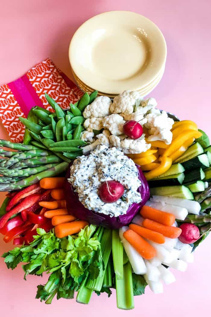 Spinach Dip Cabbage Bowl