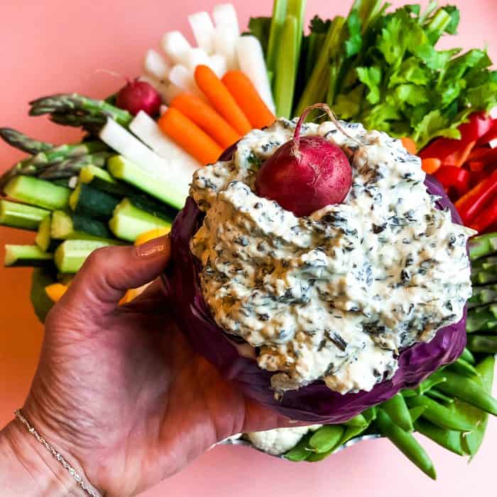 BEST Spinach Dip Cabbage Bowl