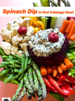 Spinach Dip Red Cabbage Bowl