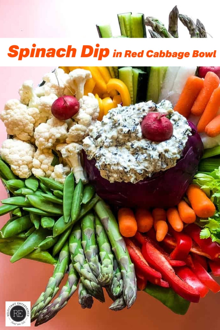 Spinach Dip Red Cabbage Bowl