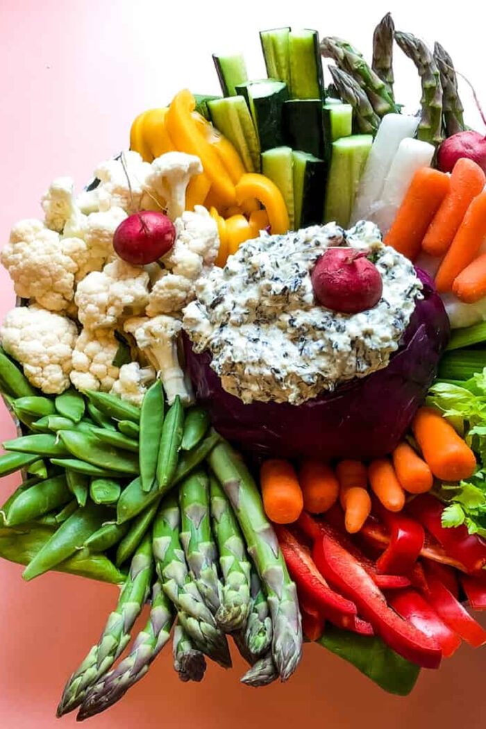 how to make a Spinach Dip in a Red Cabbage Bowl