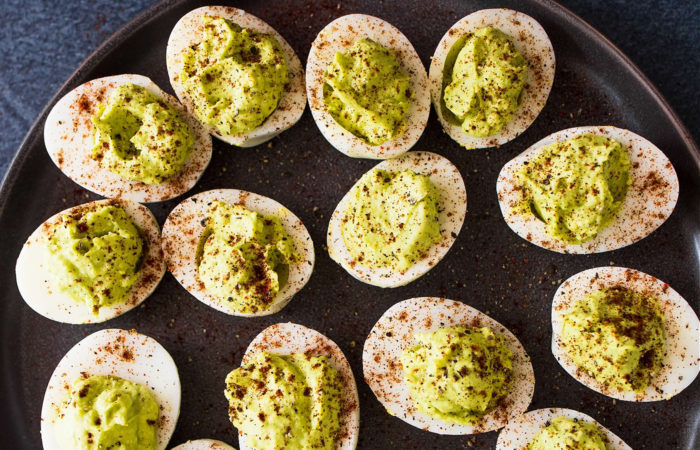 making lime avocado eggs