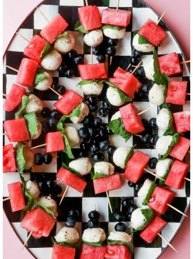summer appetizer with blueberries and watermelon