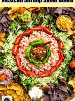 Mexican Shrimp Salad on a board
