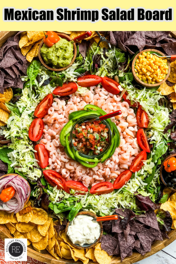 Mexican Shrimp Salad board for easy dinner