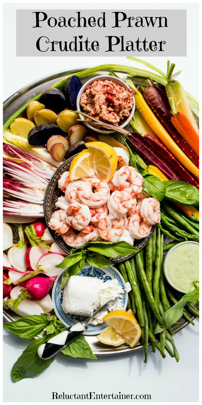 Poached Prawn Crudite Platter #crudites #poachedprawns #prawncrudite