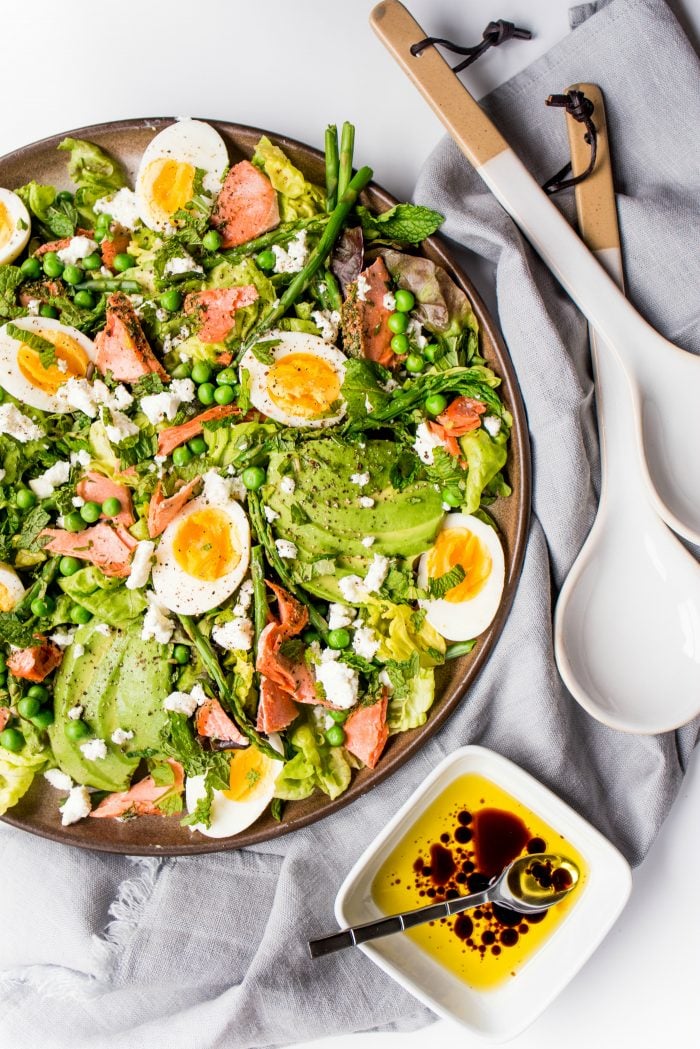 Butter Leaf Salmon Salad with Peas and Eggs #salmonsalad #butterleafsalmonsalad