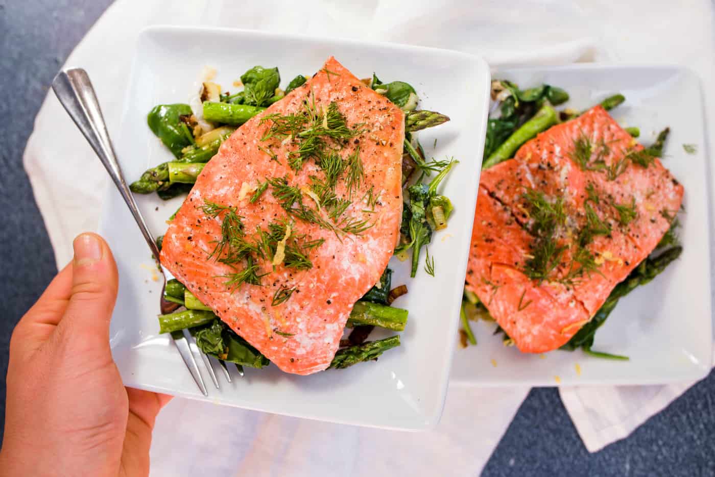 Salmon with Wilted Greens Recipe Reluctant Entertainer