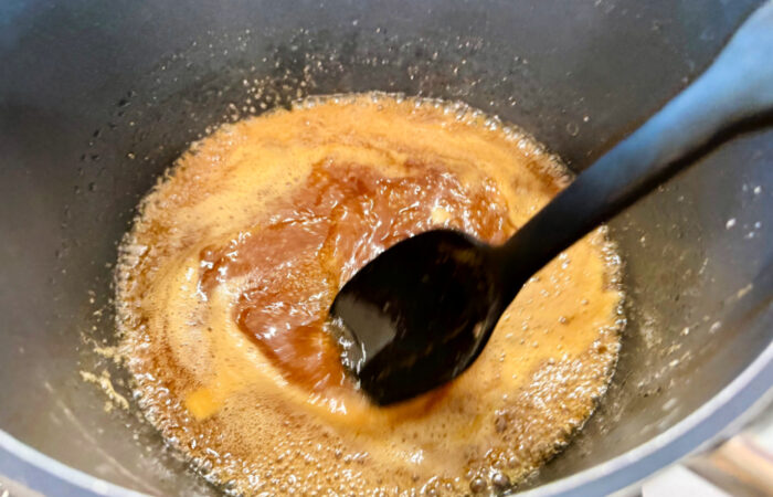 melting butter and sugar
