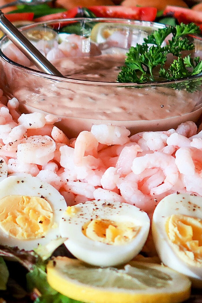 Best Thousand Island Dressing with eggs and shrimp