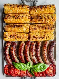 Grilled Corn Bratwurst Dinner Board