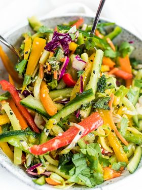 mango cucumber summer slaw