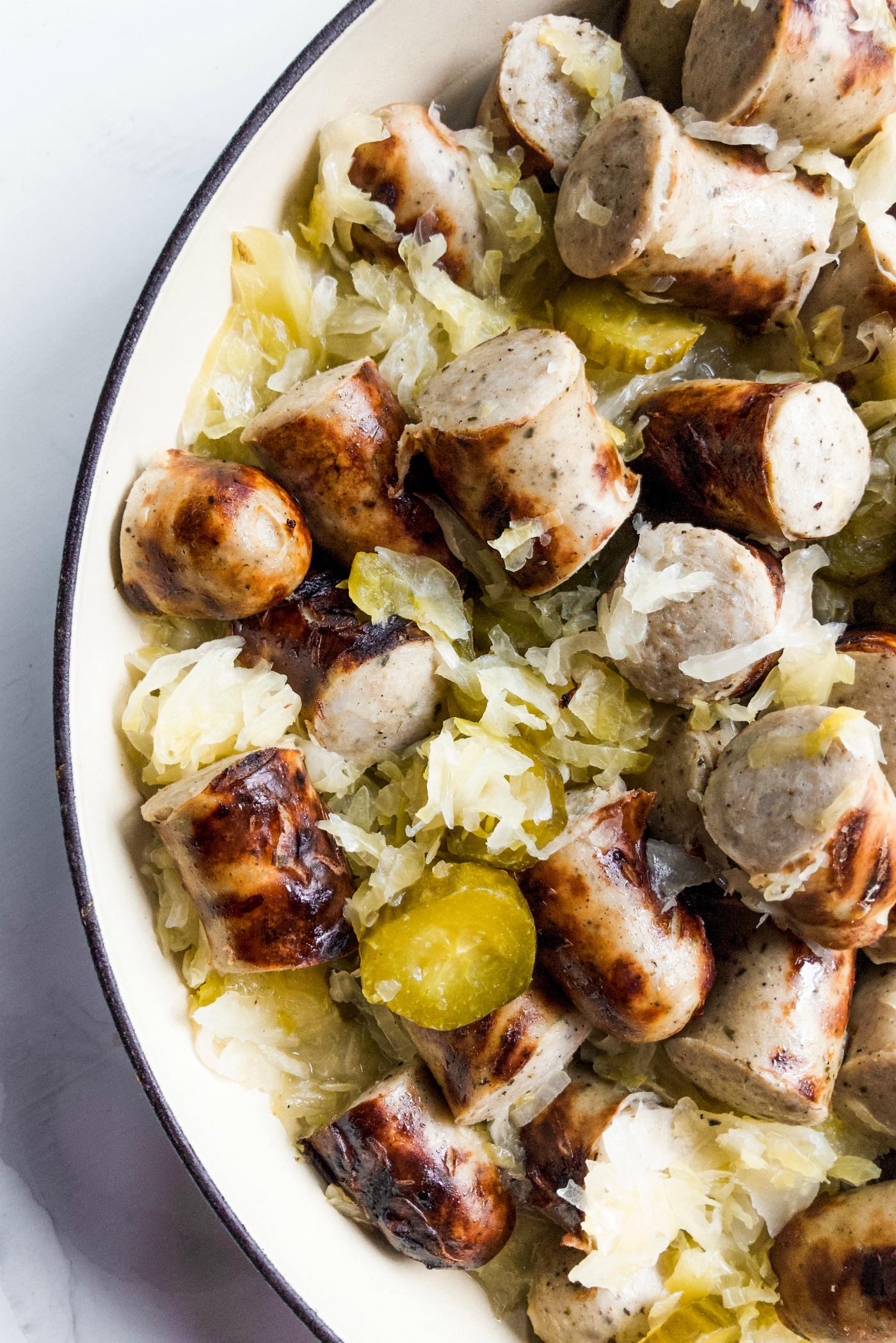 Trader Joe's Brats and Sauerkraut Reluctant Entertainer