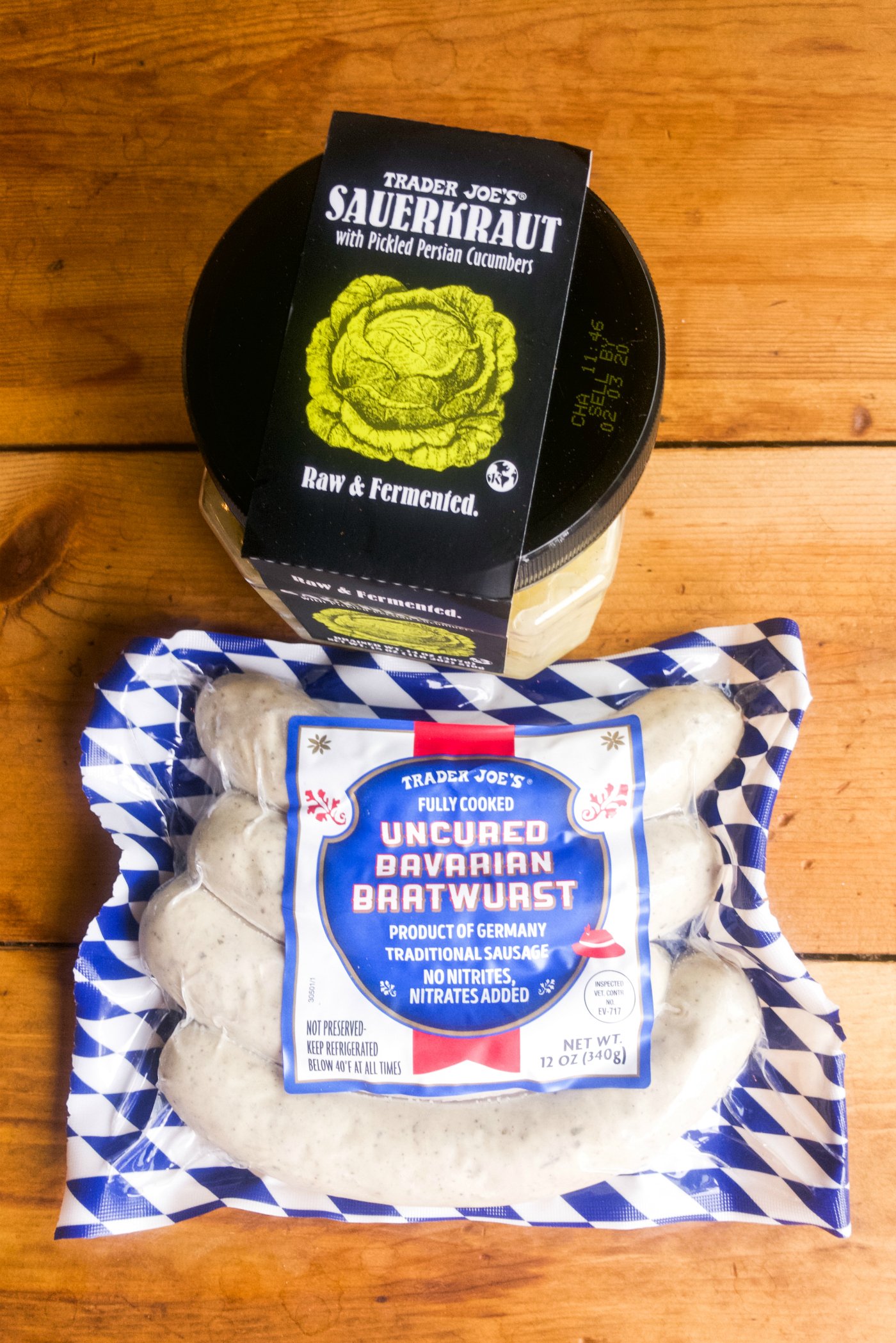 Trader Joe's Brats and Sauerkraut Reluctant Entertainer