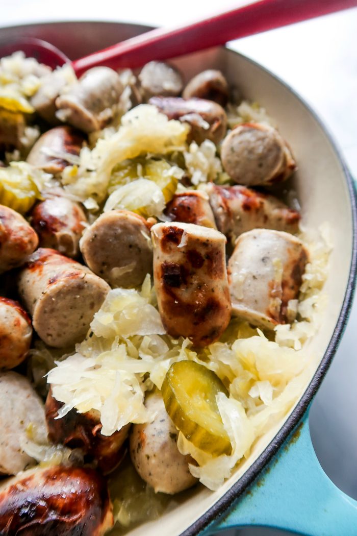 Bavarian Bratwurst with Kraut - The Midnight Baker