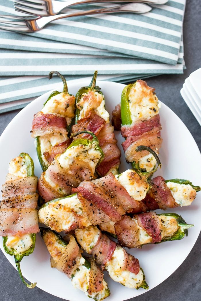 a plate of Cheesy Jalapeño Poppers