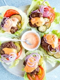 Low-Carb Cheeseburger Sliders with Special Sauce