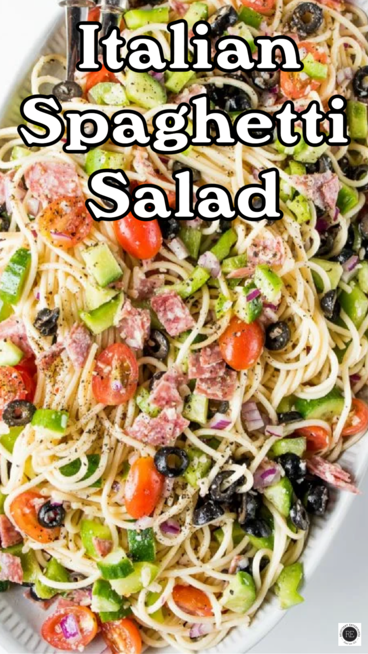 Summer Italian Spaghetti Salad Recipe - Reluctant Entertainer