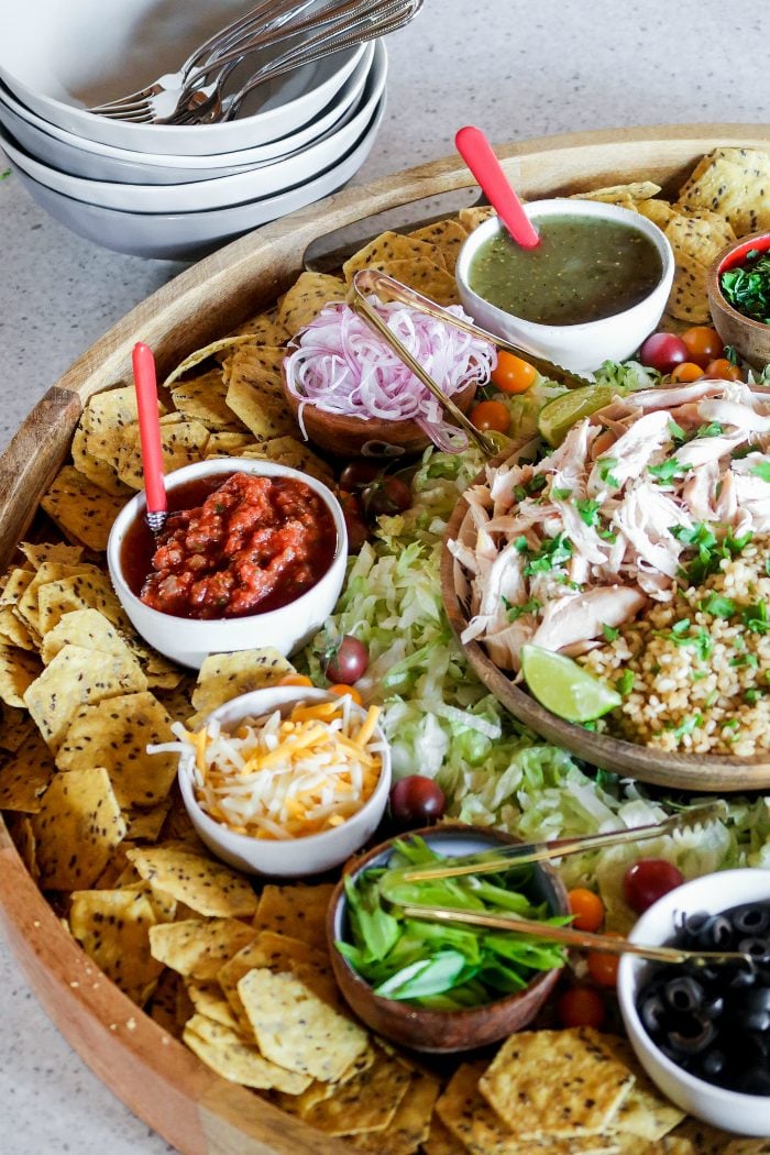 Cooking for a crowd: Chicken Taco Bowl Board