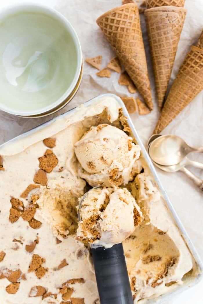 Pumpkin No-Churn Ice Cream with Ginger Snap Cookies