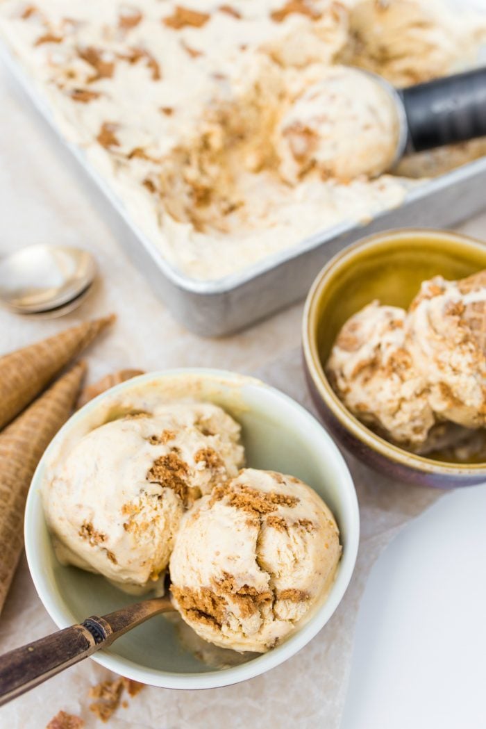 DELISH Pumpkin No-Churn Ice Cream with Ginger Snap Cookies