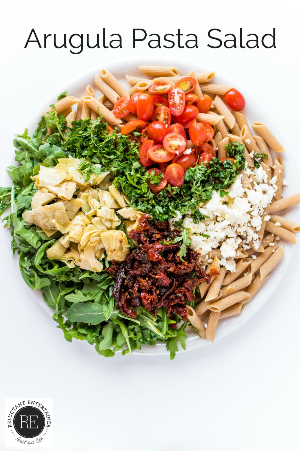 BEST Arugula Pasta Salad Reluctant Entertainer