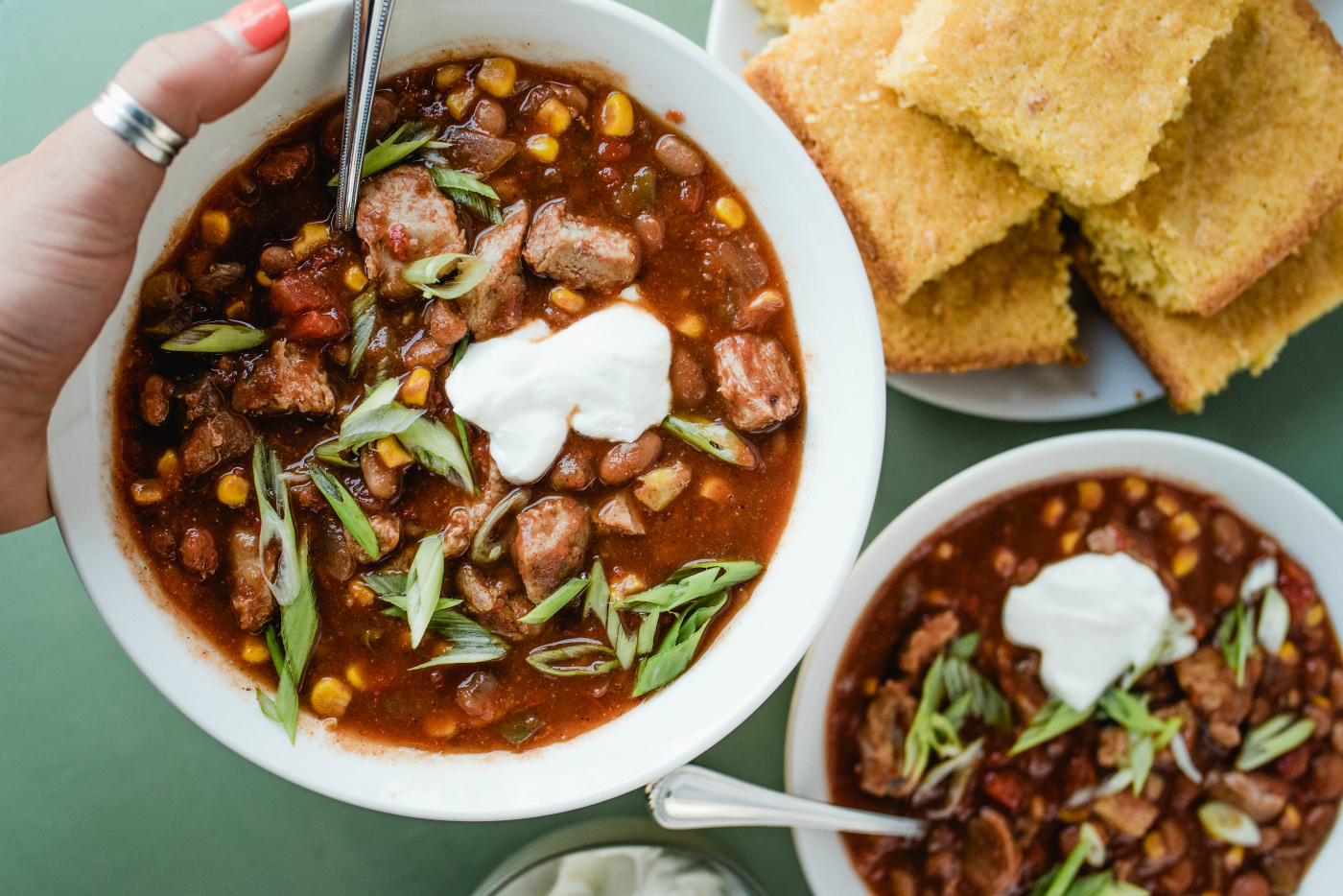 Slow Cooker Pulled Pork Chili - Reluctant Entertainer