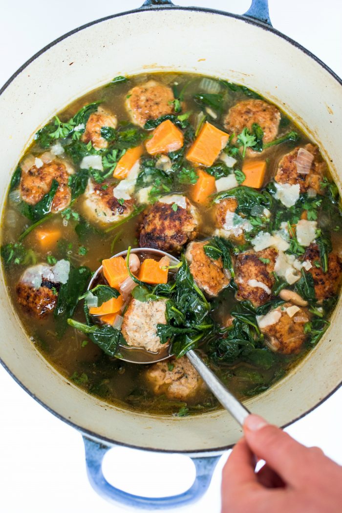 Chicken Meatball Italian Wedding Soup - Reluctant Entertainer