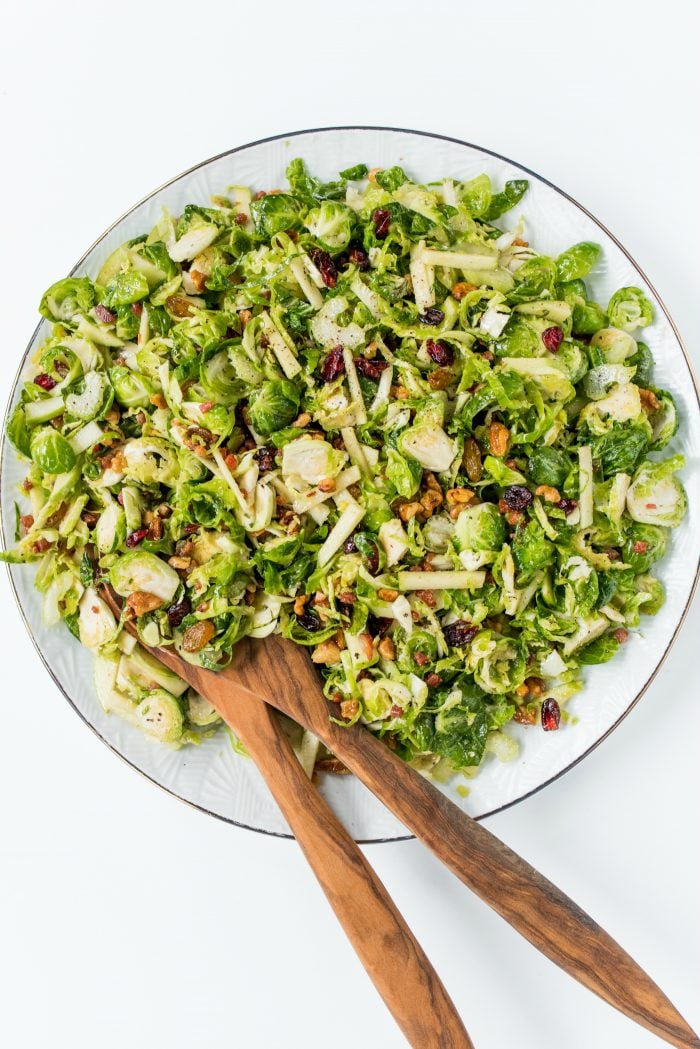 Light Waldorf Brussels Sprout Salad