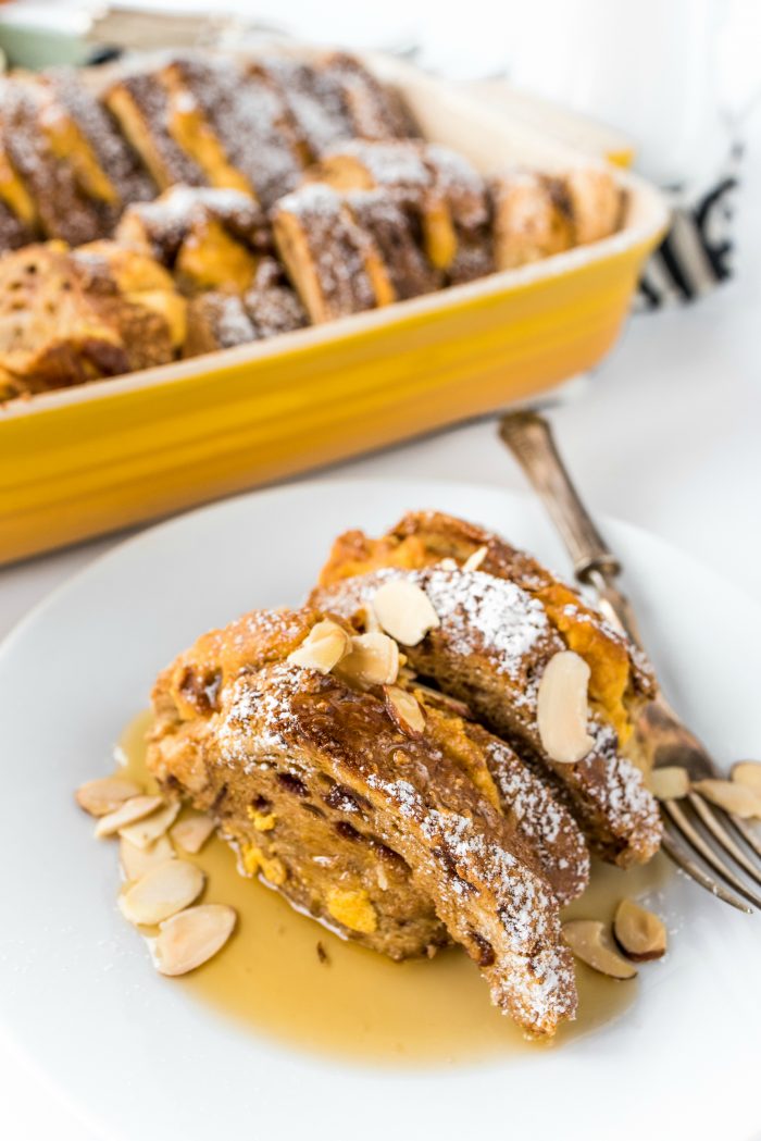 BEST Pumpkin Maple French Toast Bake