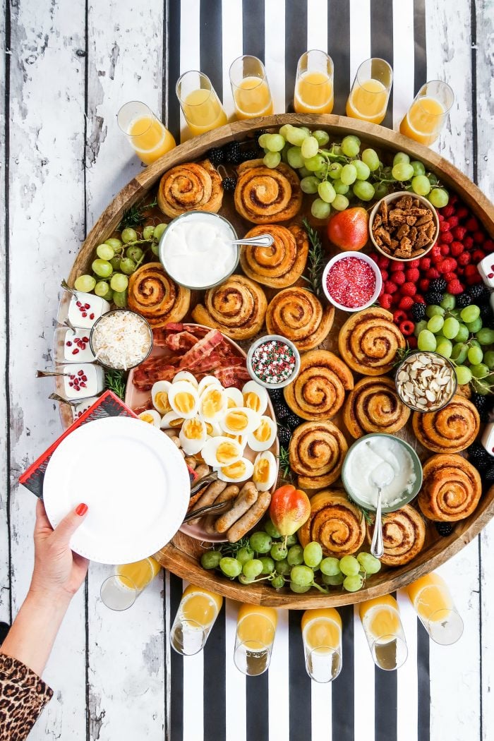 Christmas Cinnamon Roll Board