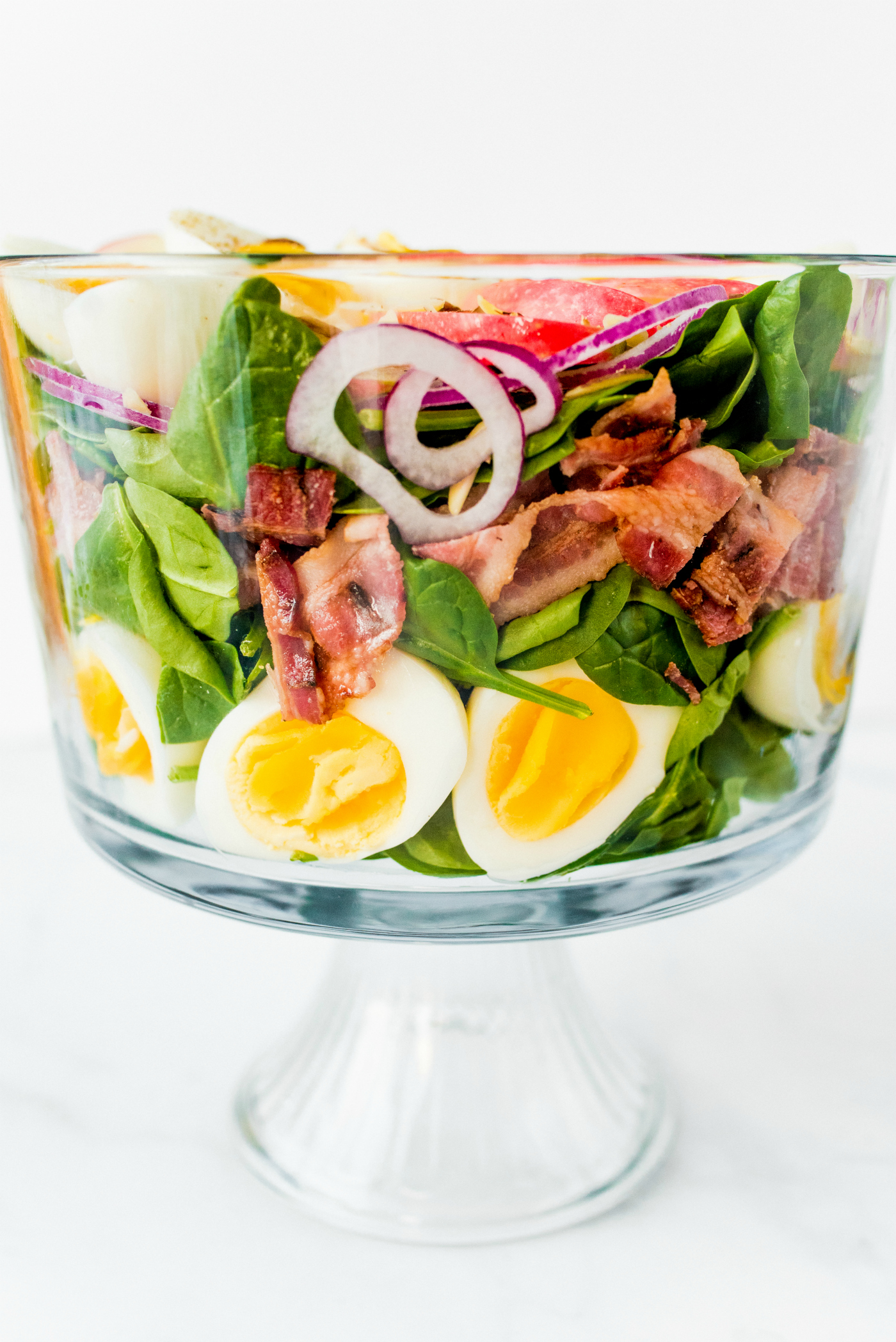 Layered Apple Spinach Salad - Reluctant Entertainer