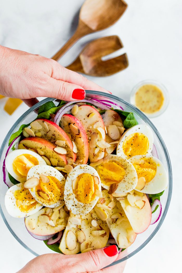 CRISP APPLES - Layered Apple Spinach Salad