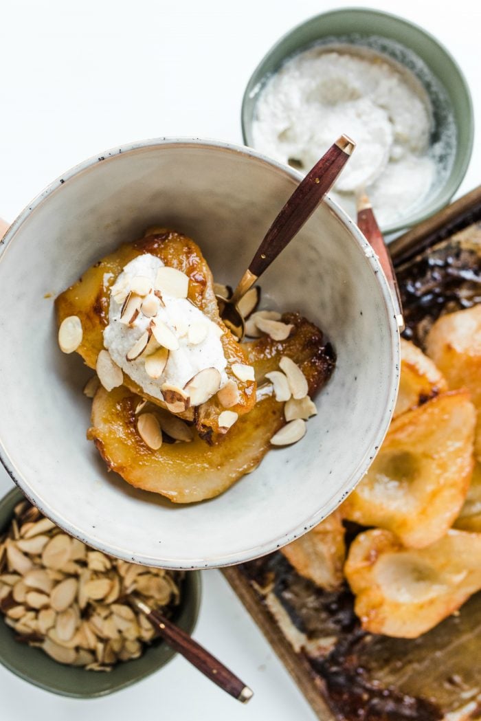 Maple Baked Pears with Honey Ricotta