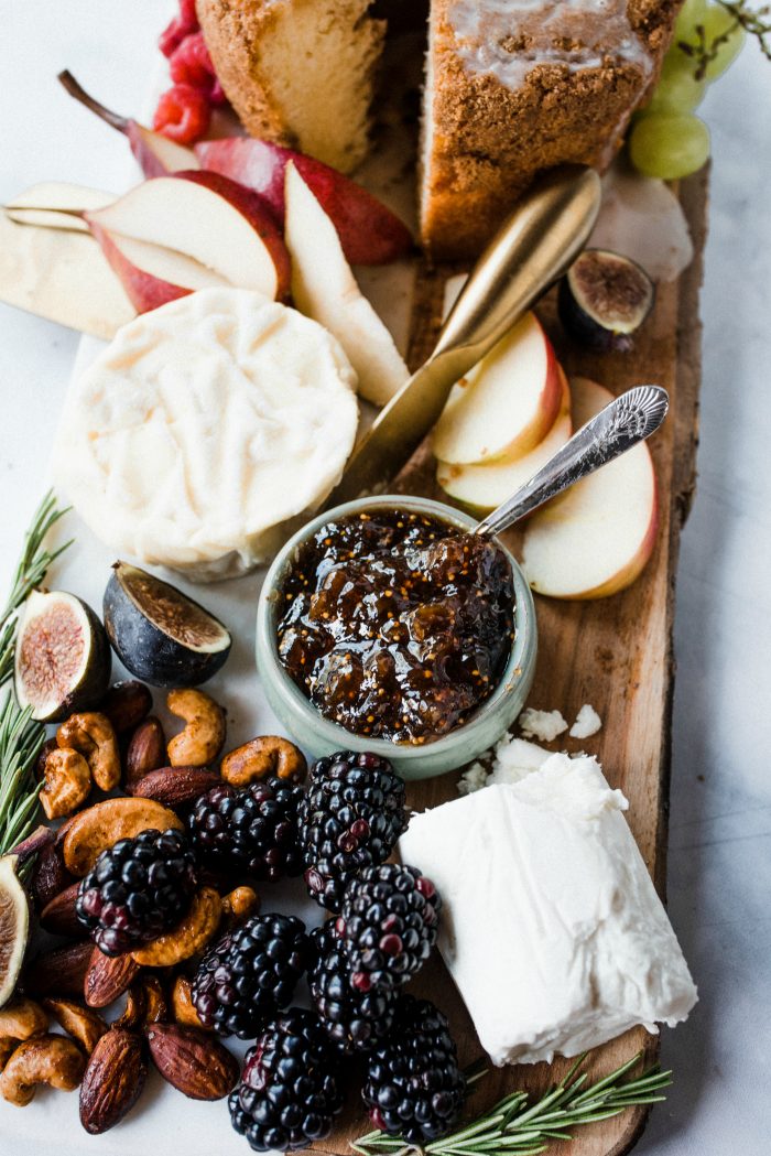 Mini Christmas Cake Cheese Board and Figs