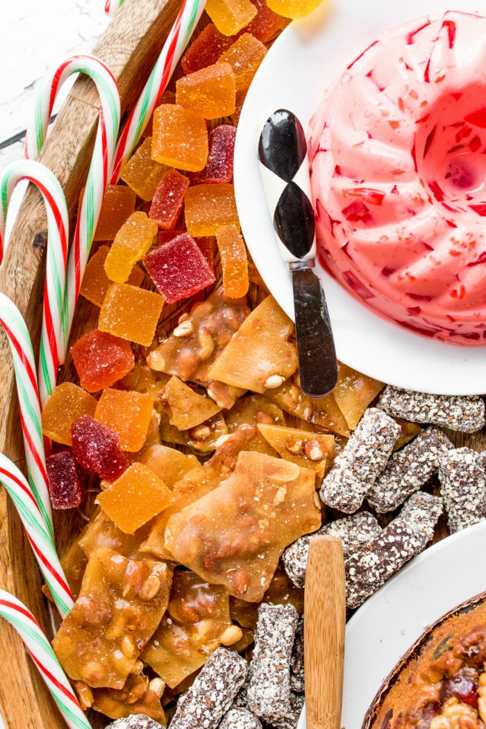 Ugly Christmas Sweaters Charcuterie Board - peanut brittle