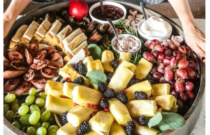 platter of Trader Joe's Cheese Blintzes