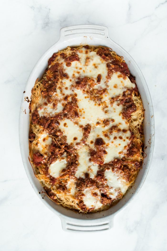 Very Easy Classic Spaghetti Bake with Mozzarella