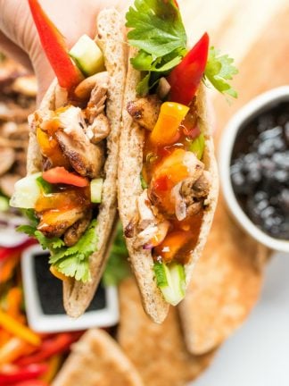 2 five-spice chicken pitas