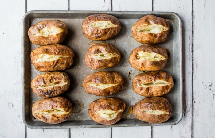 baked potatoes with slit