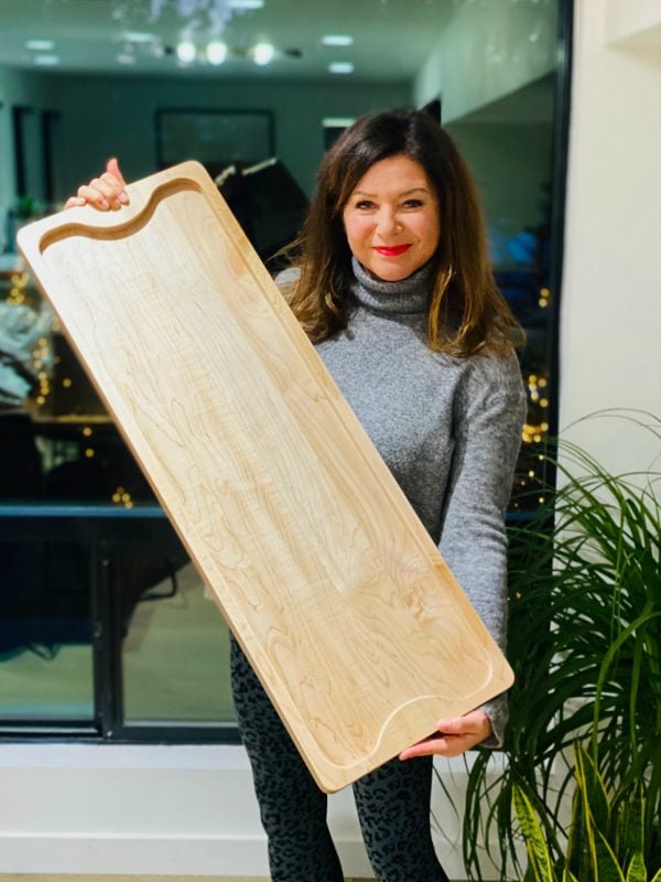 woman holding the big board (12 x 36 inches)