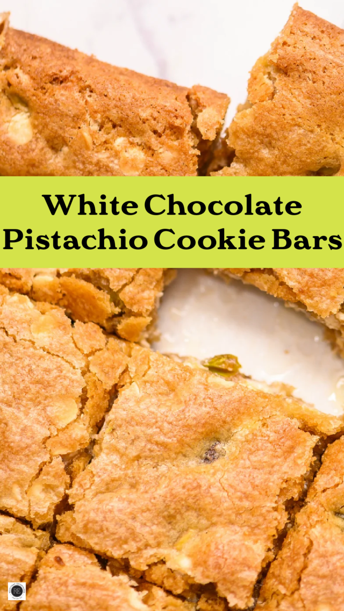 White Chocolate Pistachio Cookie Bars