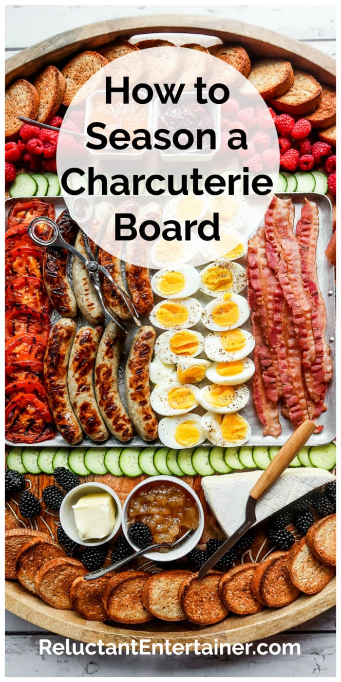 large wood breakfast charcuterie board