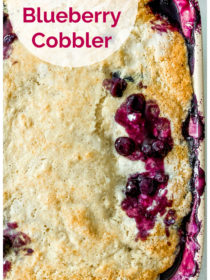 Lighter Frozen Blueberry Cobbler - Reluctant Entertainer