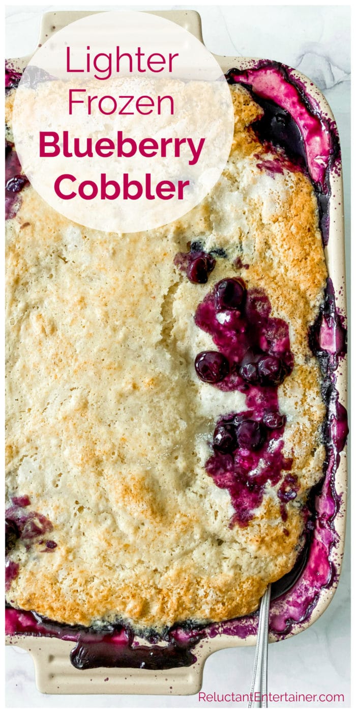 9x13 pan of blueberry cobbler