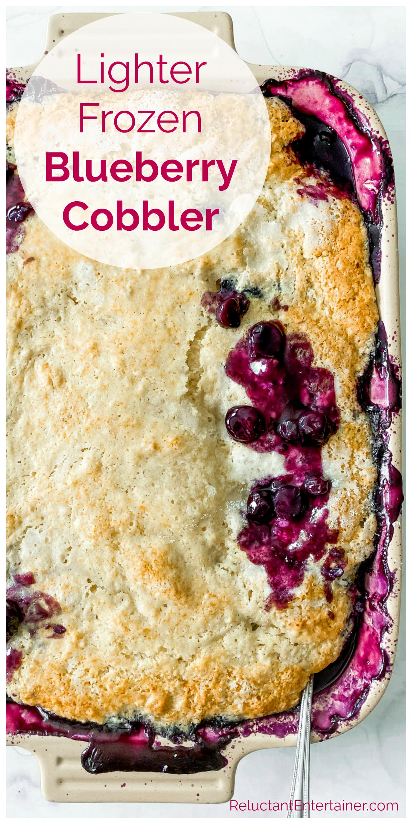 Lighter Frozen Blueberry Cobbler - Reluctant Entertainer